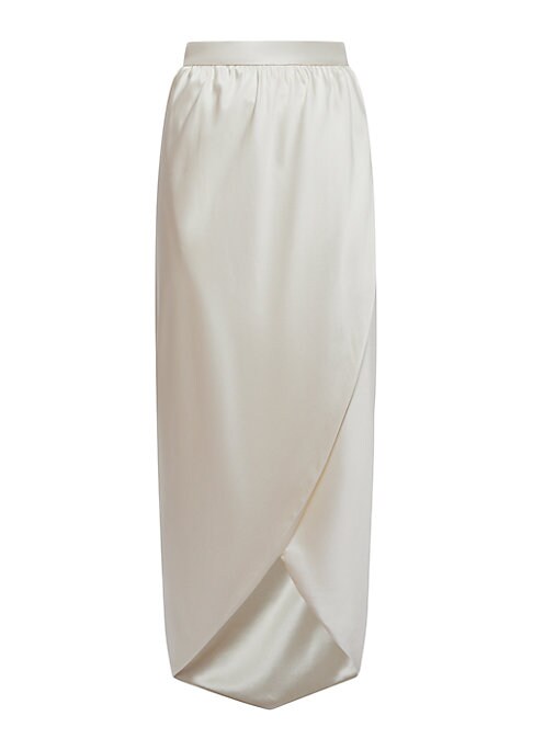 Silk Wrap Midi Skirt