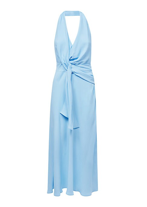 Draped Tie-Front Midi Dress