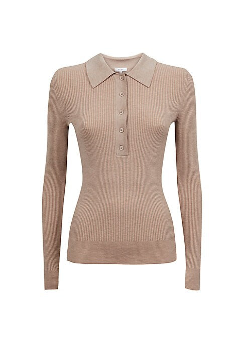 Ribbed Point Collar Top