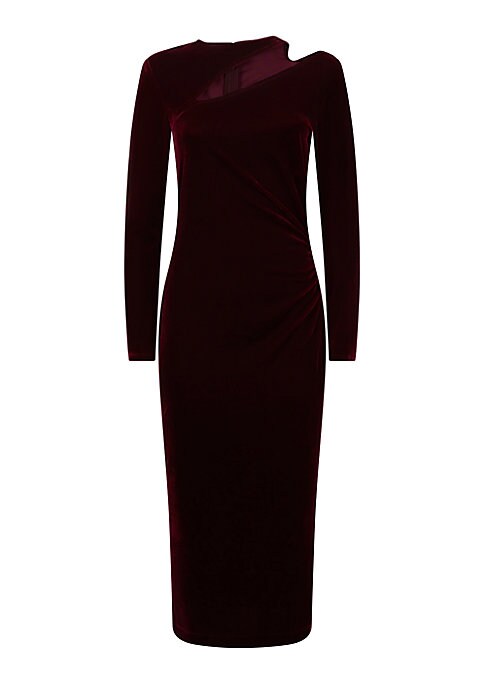 Velvet Slash Midi Dress