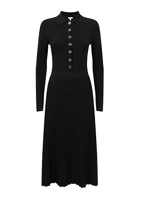 Pleated Elegance Midi-Dress