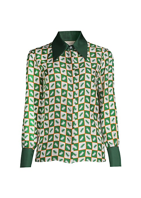 Chic Silk Checkered Shirt