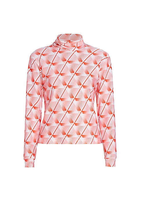 Geometric Print Turtleneck Top