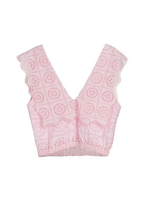 Ruffled V-Neck Crop Top