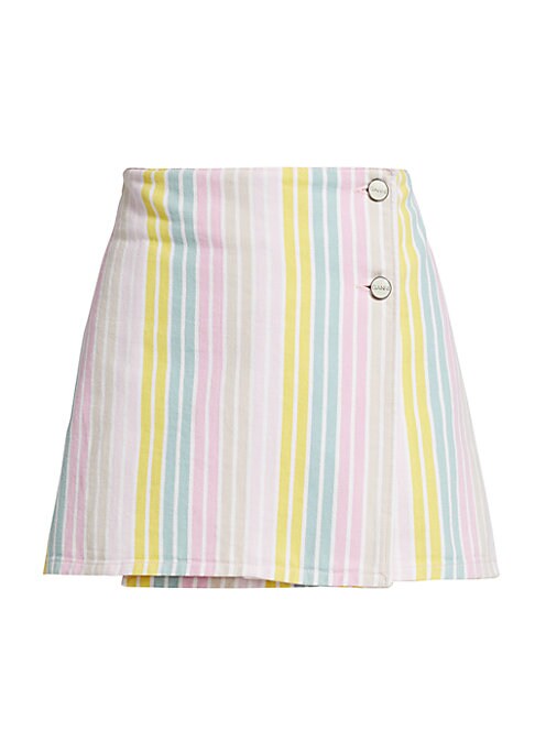 Colorful Wrap Denim Skirt