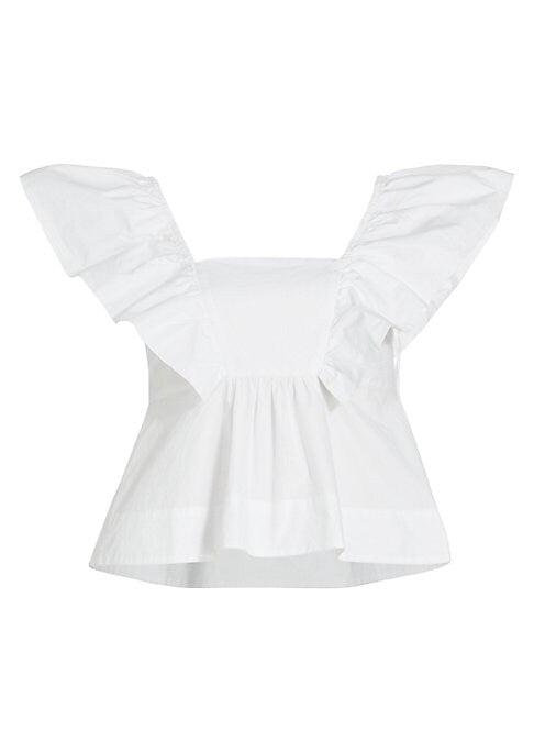 Ruffled Cap Sleeve Top