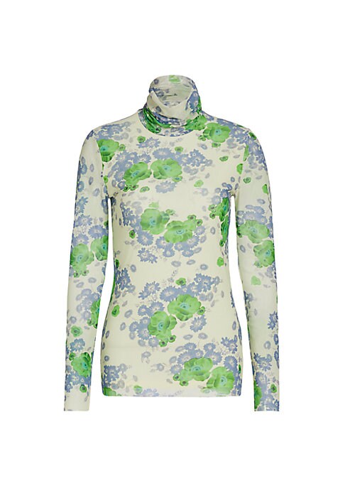 Blooming Mesh Turtleneck Top