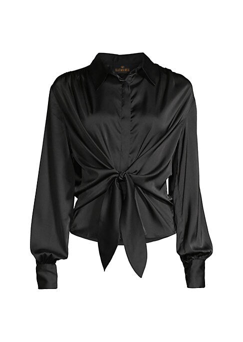 Satin Tie-Detail Top