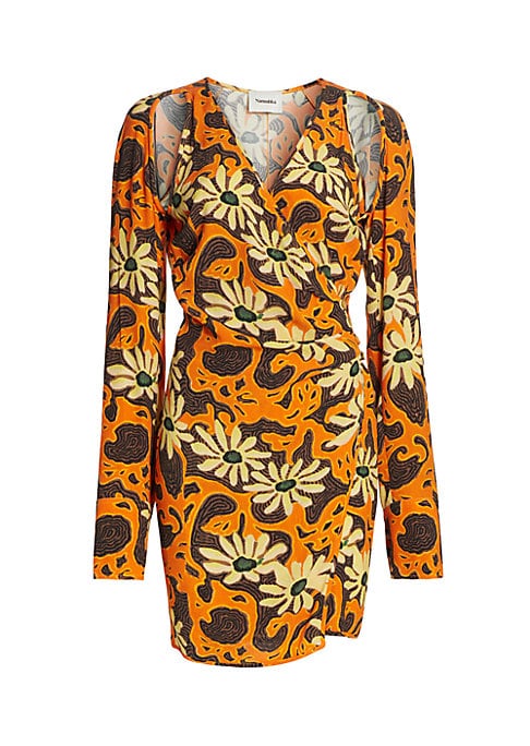 Psychedelic Floral Wrap Dress