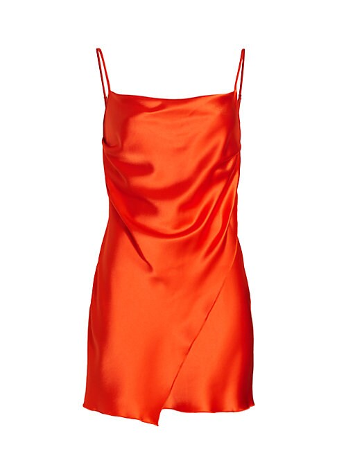 Draped Satin Mini Dress