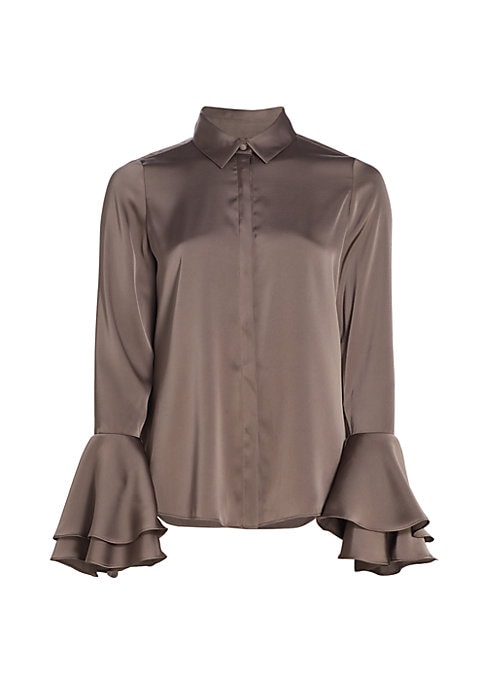 Satin Bell Sleeve Blouse