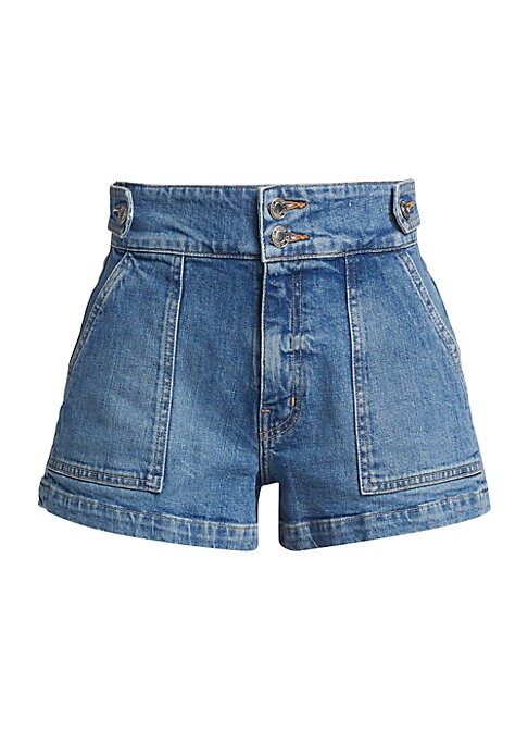 Utility Stretch Denim Shorts