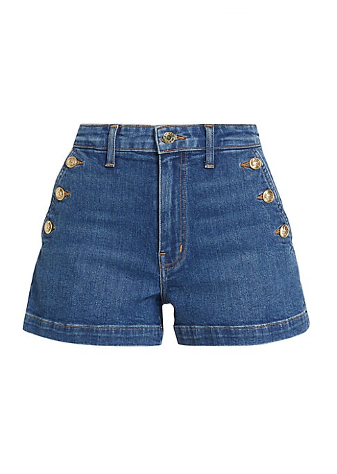Golden Button Denim Shorts