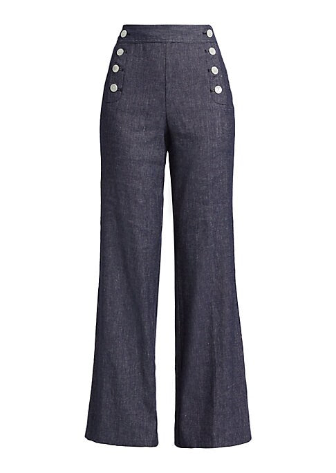 Sailor Chic Wide-Leg Pants