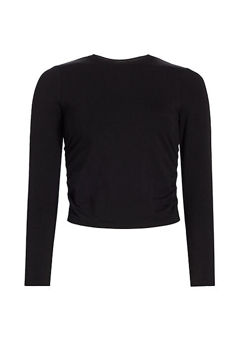 Ruched Cotton Crew Tee