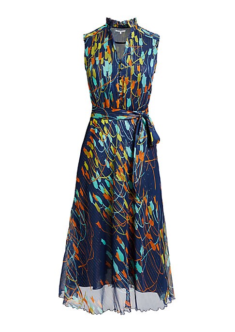 Floral Stripes Midi Dress