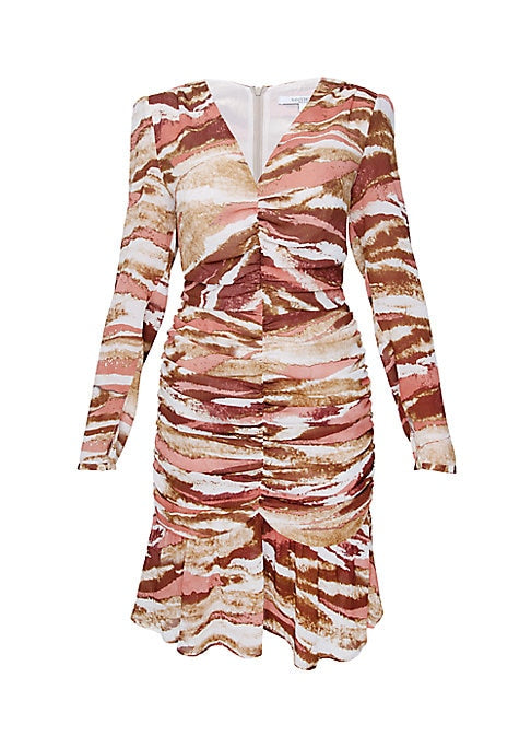 Vibrant Stripe Ruched Dress