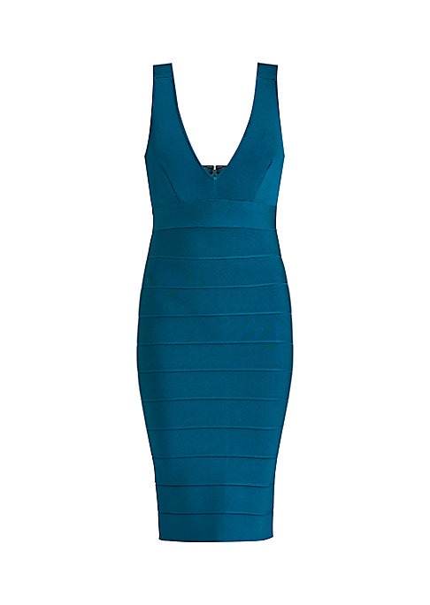 Textured V-Neck Mini Dress