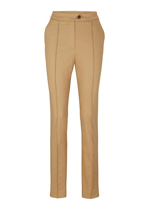 Glossy Stretch Slim Trousers