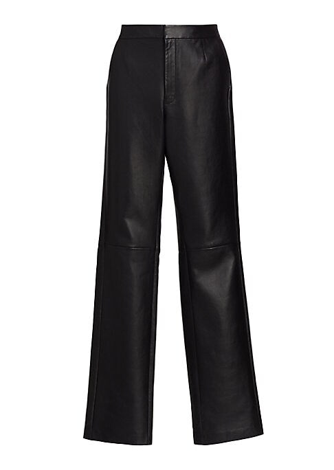 Sleek Leather Straight Pants