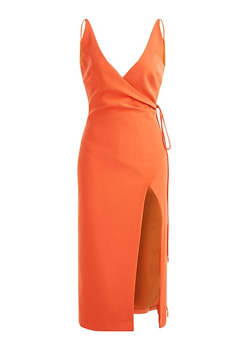 Sculpted High-Slit Midi Dress