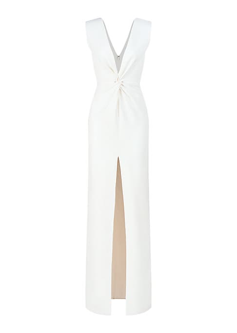 Twist Neck Crepe Gown