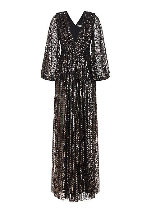 Glimmering Balloon Sleeve Gown