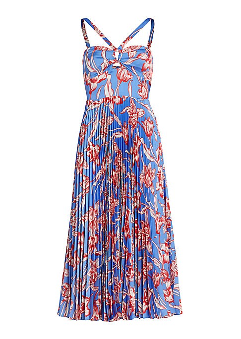 Floral Pleat Midi Dress