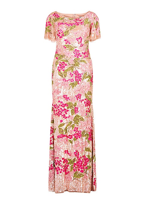 Floral Sequin Elegance Gown