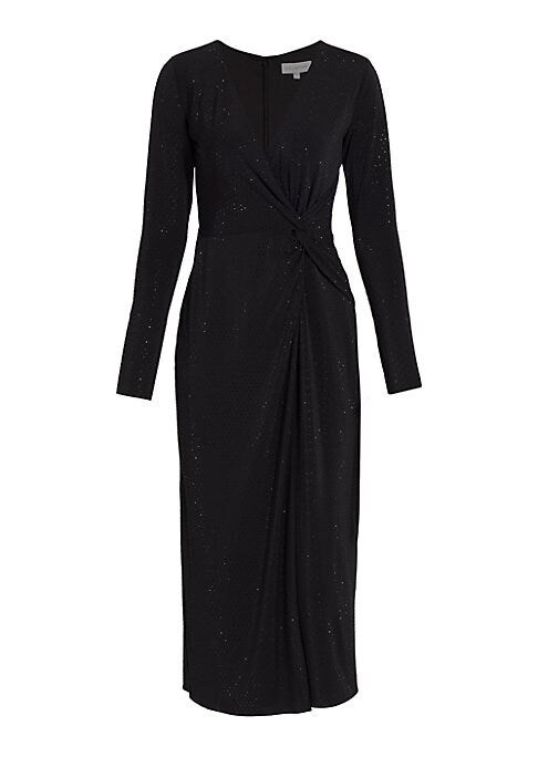 Crystal Wrap Midi Dress
