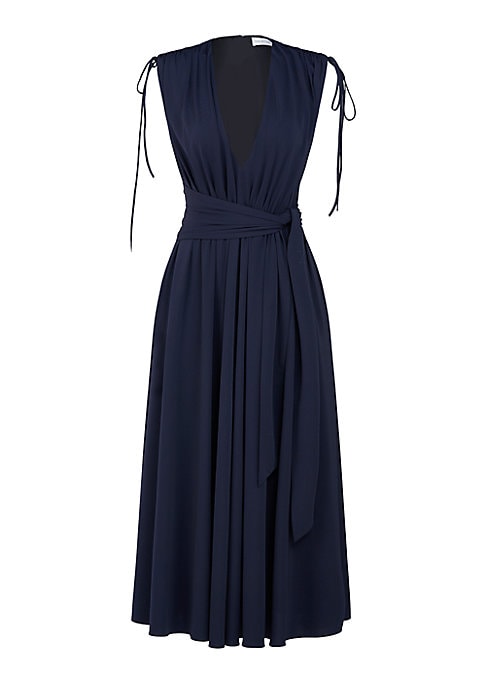 Drawstring Flare Midi Dress