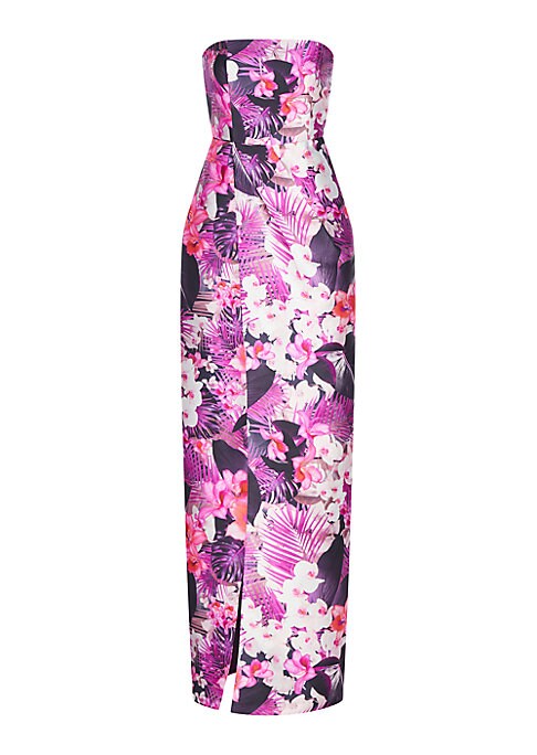 Floral Pleated Formal Dress
