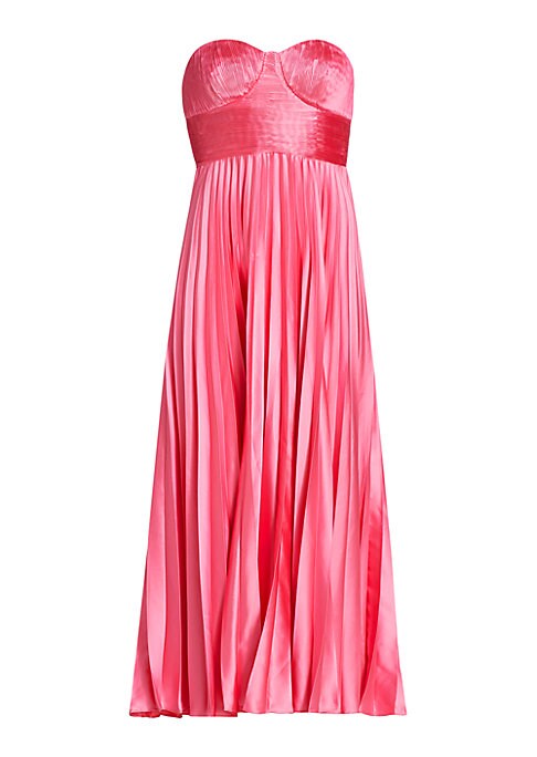 Sweetheart Pleated Midi Dress