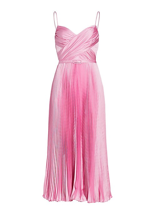 Elegant Satin Pleated Dress