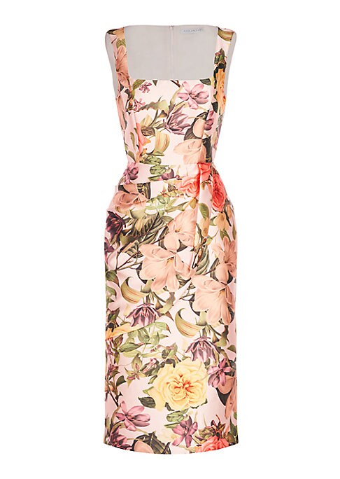 Botanical Draped Dress