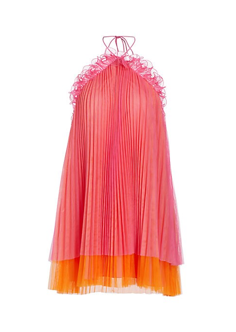 Color-Blocked Ruffle Dress