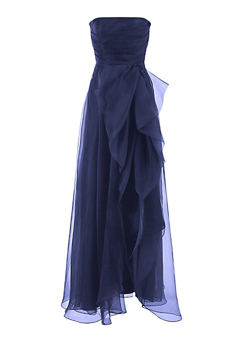 Ruffled Tulle Evening Gown