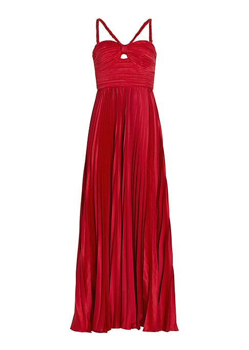Pleated A-Line Halter Dress