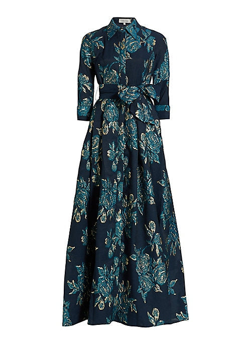 Metallic Bow Shirtdress