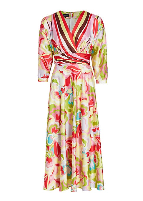 Floral Satin Midi Dress