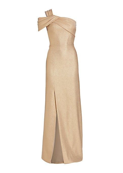 Dramatic Metallic Evening Gown