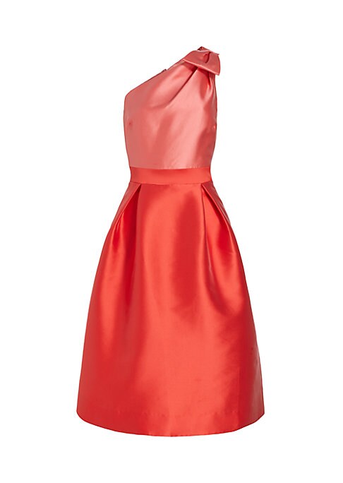 Satin Bow Pleated Dress
