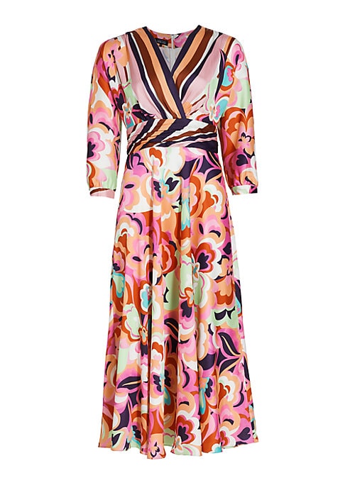 Floral Satin Midi Dress