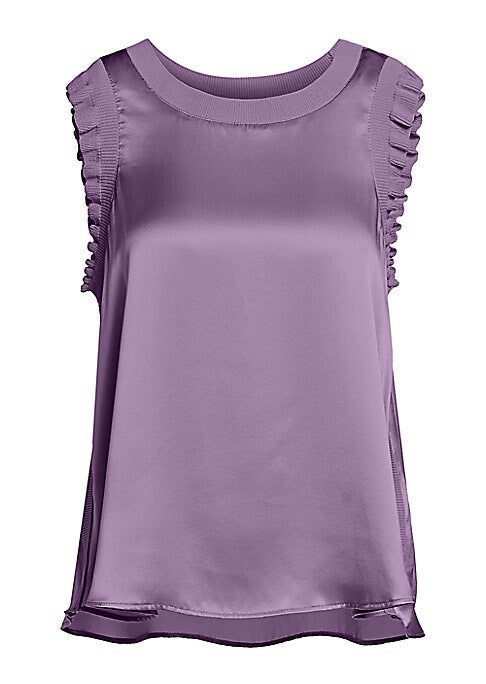 Ruffled Silk Sleeveless Top