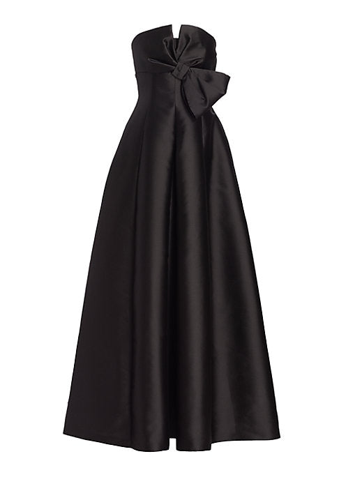 Elegant Bow Satin Dress