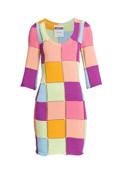Vibrant Patchwork Minidress