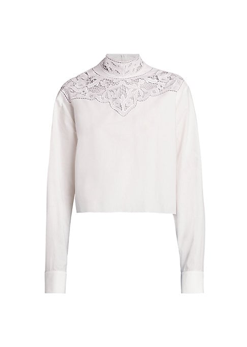 Lace-Collared Cropped Top