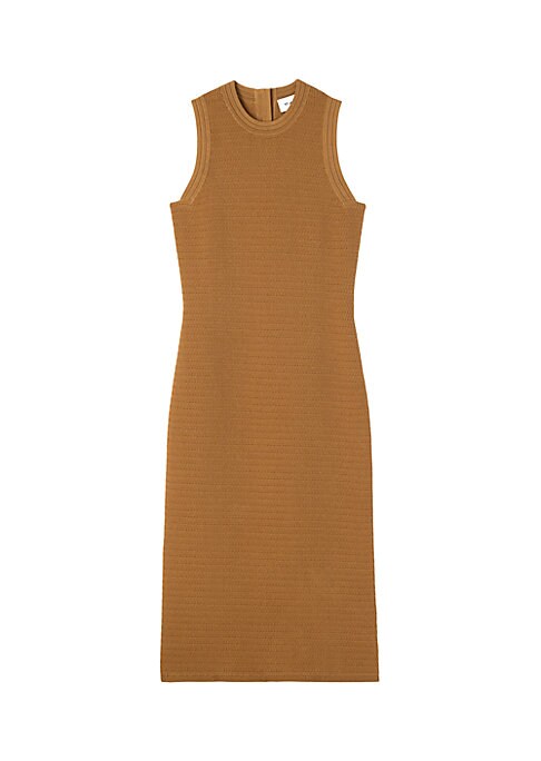 Textured Button-Back Dress
