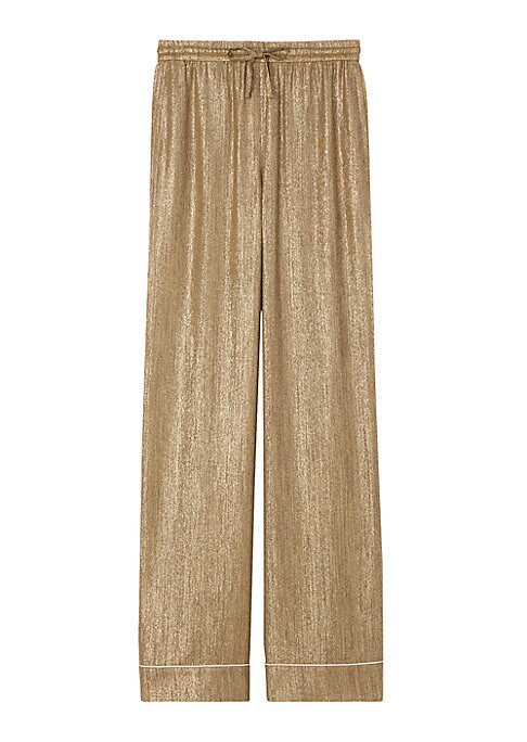 Shimmering Straight-Leg Trousers