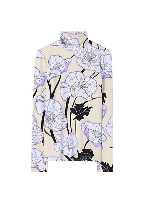 Chic Floral Turtleneck Top